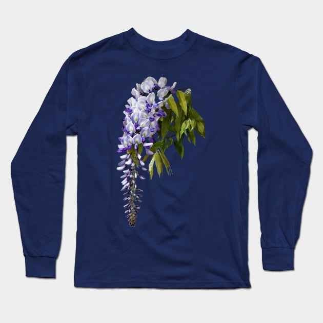 Wisteria - Wisteria and Leaves Long Sleeve T-Shirt by SusanSavad